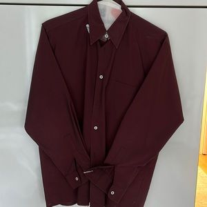 Men’s button down shirt, burgundy , size 40